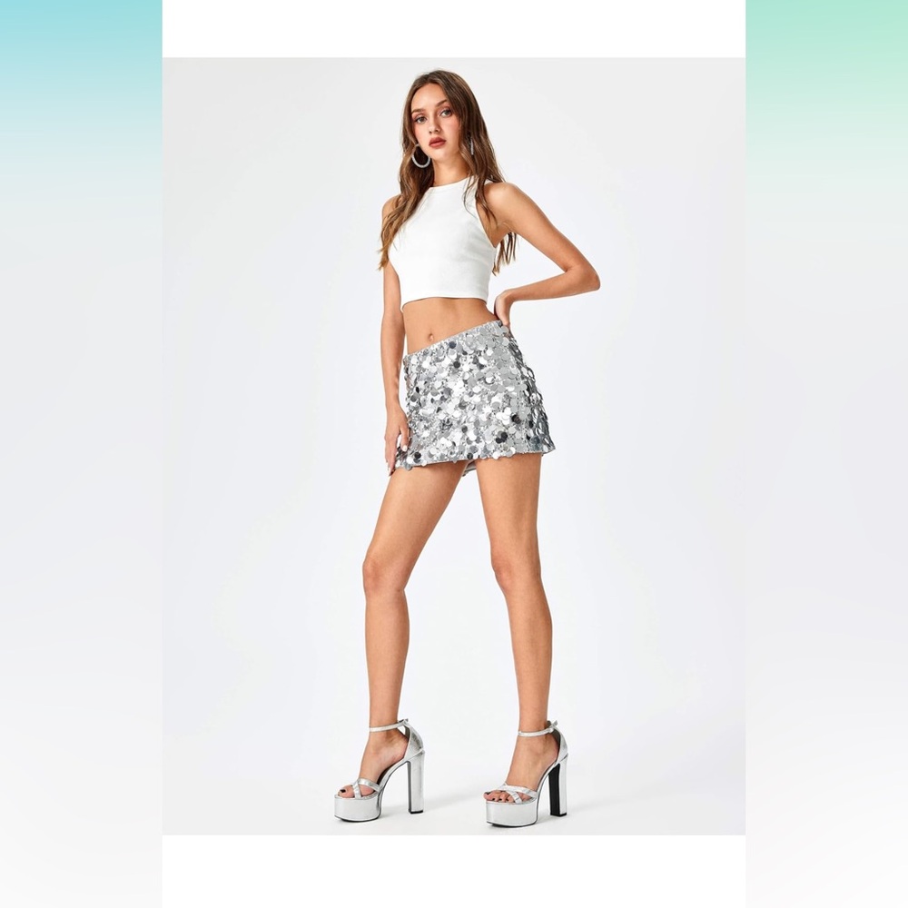 Cider Shimmering Sequin Skirt